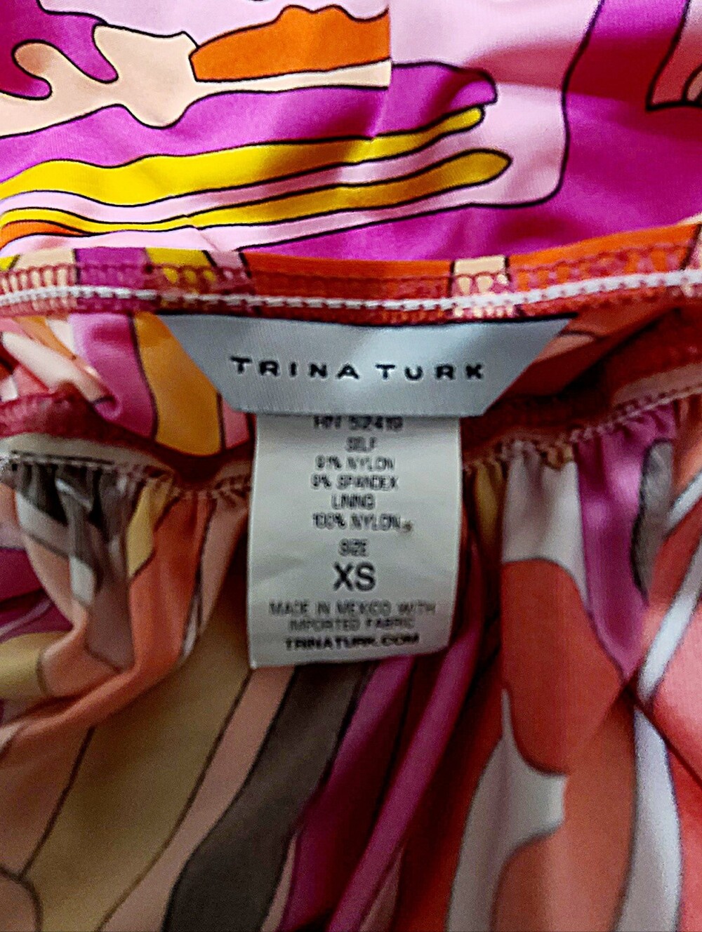 Trina Turk "Bali Waves" Cover-up Maxi Dress Pink Multi Sz XS - Picture 9 of 9
